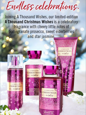 Bath & Body Works A Thousand Christmas Wishes fragrance collection