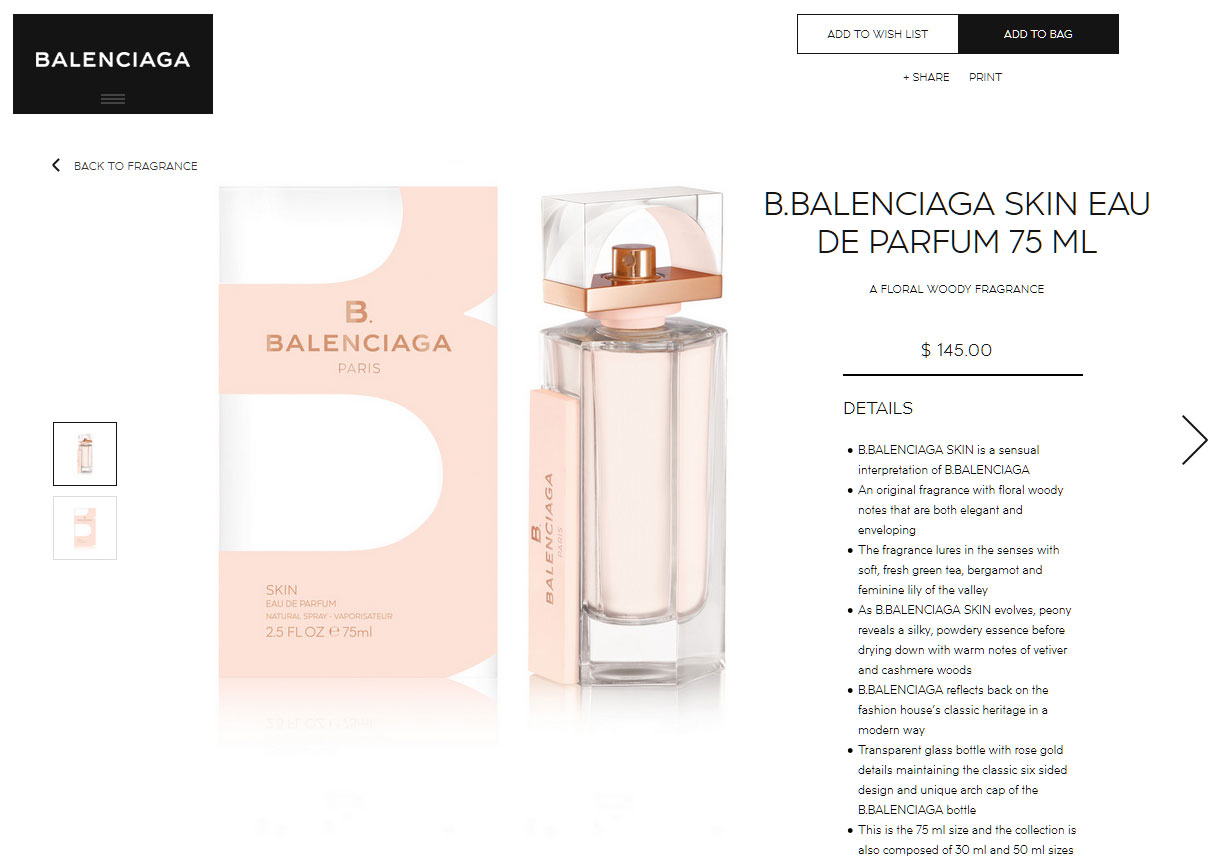 b balenciaga skin perfume