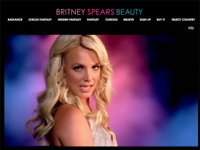 Cosmic Radiance Britney Spears website