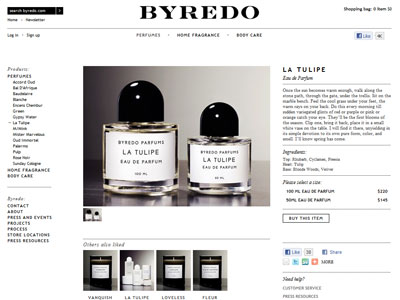 Byredo La Tulipe website