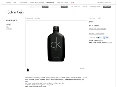 Calvin Klein CK Be website