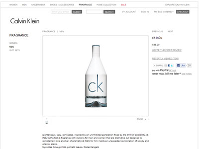 Calvin Klein CK IN2U Him website