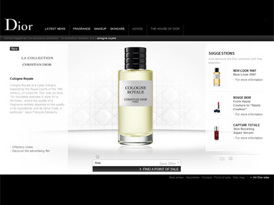 Dior Cologne Royale website