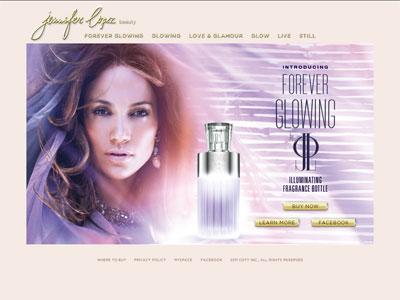 Jennifer Lopez Forever Glowing website
