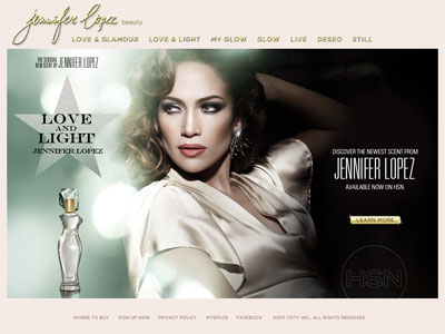 Jennifer Lopez Love and Light website