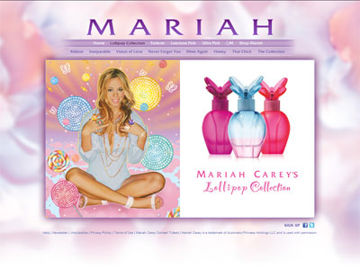 Mariah Carey Lollipop Bling website
