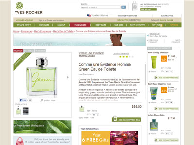 Yves Rocher Comme une Evidence Homme Green website