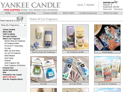 Yankee Candle Home Fragrance Oils website