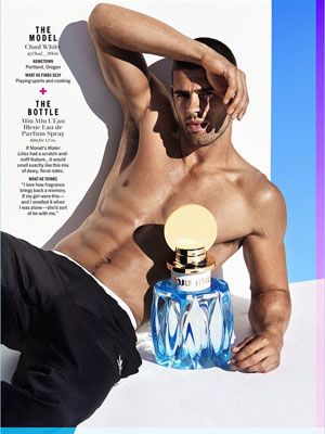 Miu Miu L'Eau Bleue Perfume editorial Cosmo Models + Bottles