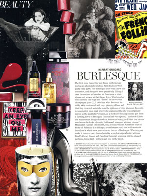 Elizabeth Arden Always Red Femme Perfume editorial Marie Claire Burlesque Beauty