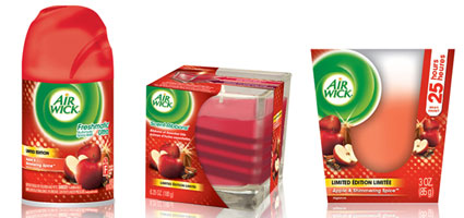 Air Wick Apple and Shimmering Spice home fragrances
