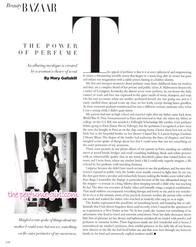 The Power of Perfume, Harper's Bazaar Nov. 2012