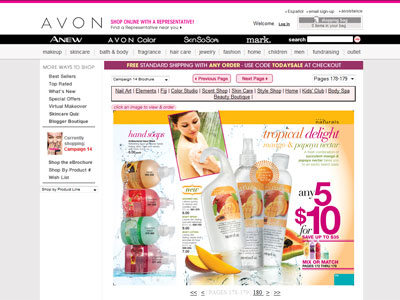 Avon Naturals Mango & Papaya website