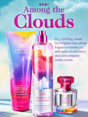 Bath & Body Works Among the Clouds fragrance ad campaign