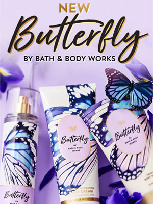 Bath & Body Works Butterfly fragrance collection ad