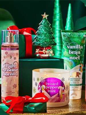 Bath & Body Works Christmas Scents fragrances ad