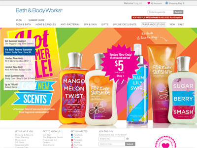 Bath & Body Works Summer Twist website