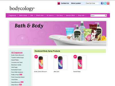 Bodycology Deodorant Body Spray website