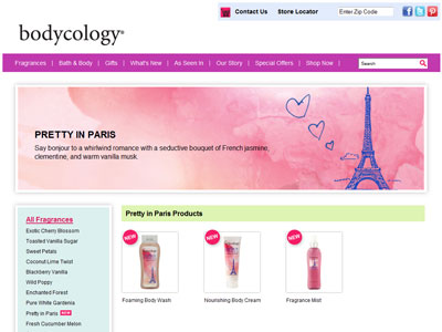 Bodycology Pretty in Paris website