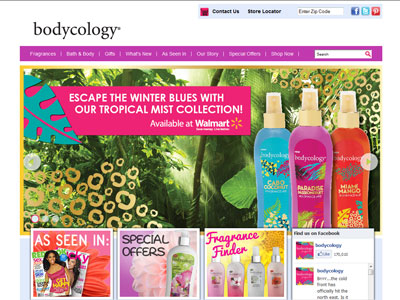 Bodycology Tropical Mists website
