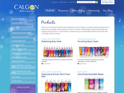 Calgon Enchanted Embrace website