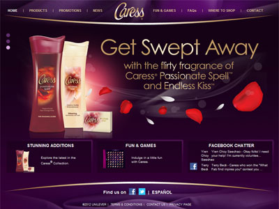 Caress Body Washes website