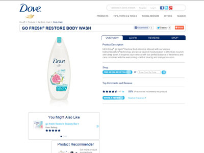 Dove Go Fresh Restore website