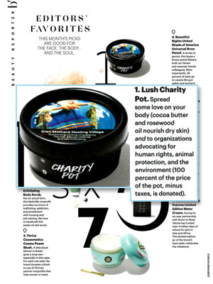 Lush Charity Pot body lotion editorial Allure magazine