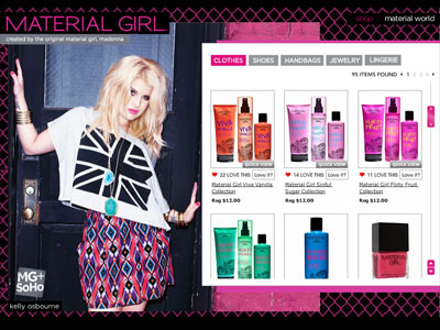 Material Girl Viva Vanilla website