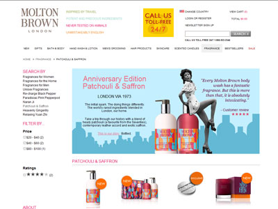 Molton Brown Patchouli & Saffron Website