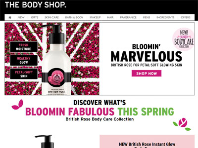 The Body Shop British Rose Website