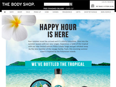 The Body Shop Pinita Colada Website