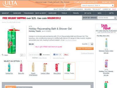ULTA Holiday Collection website