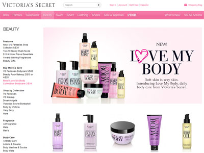 Victoria's Secret Love My Body website
