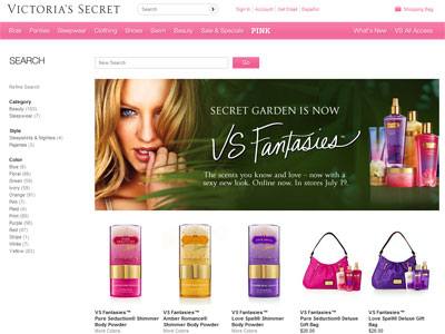 Victoria's Secret VS Fantasies Collection website