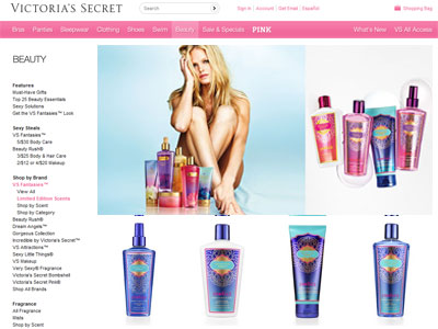 Victoria's Secret VS Fantasies Exotics website