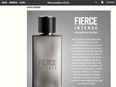 Abercrombie & Fitch Fierce Intense website