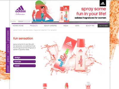 Adidas Fun Sensation website