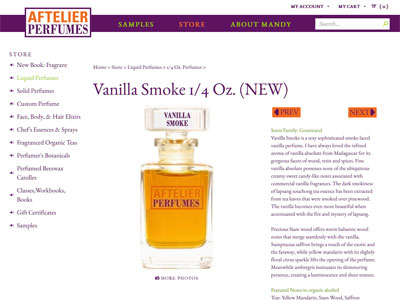 Aftelier Perfumes Vanilla Smoke Website