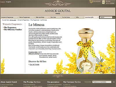 Annick Goutal Le Mimosa website