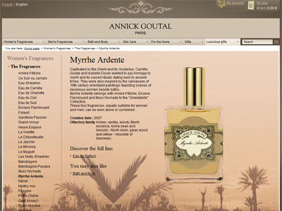 Annick Goutal Myrrhe Ardente website