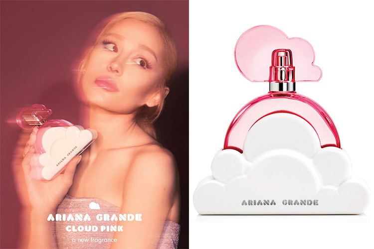 Ariana Grande Pink Cloud Perfume campaign ads