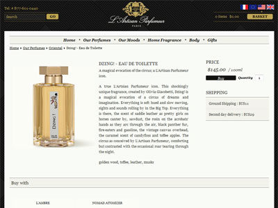 L'Artisan Parfumeur Dzing website