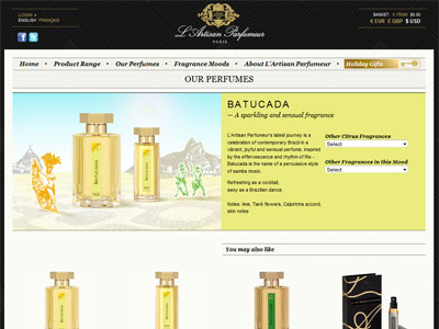L'Artisan Parfumeur Batucada website