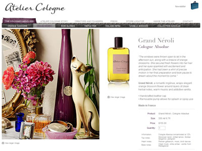 Atelier Cologne Grand Neroli website