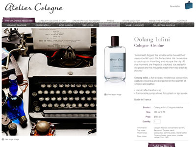 Atelier Cologne Oolang Infini website