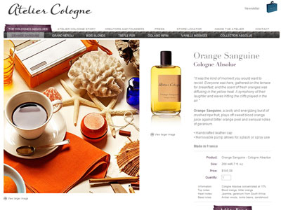 Atelier Cologne Orange Sanguine website