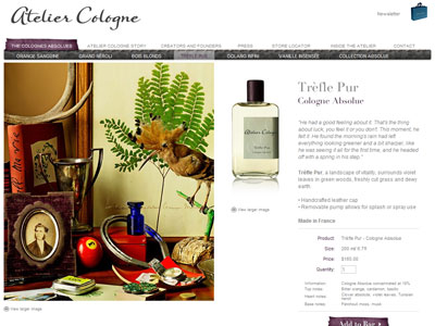Atelier Cologne Trefle Pur website