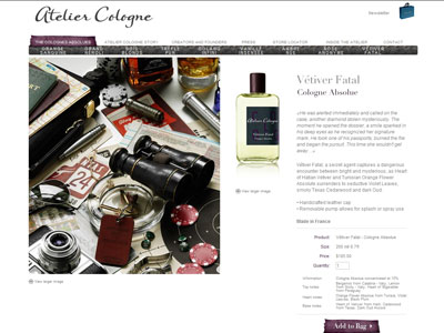 Atelier Cologne Vetiver Fatal website