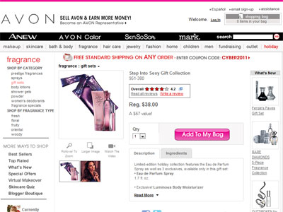 Avon Step Into Sexy website